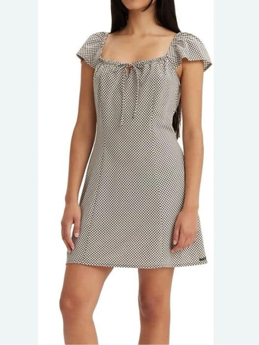 Levi’s Checkered Gingham Brown/Cream Mini Dress | Size XL